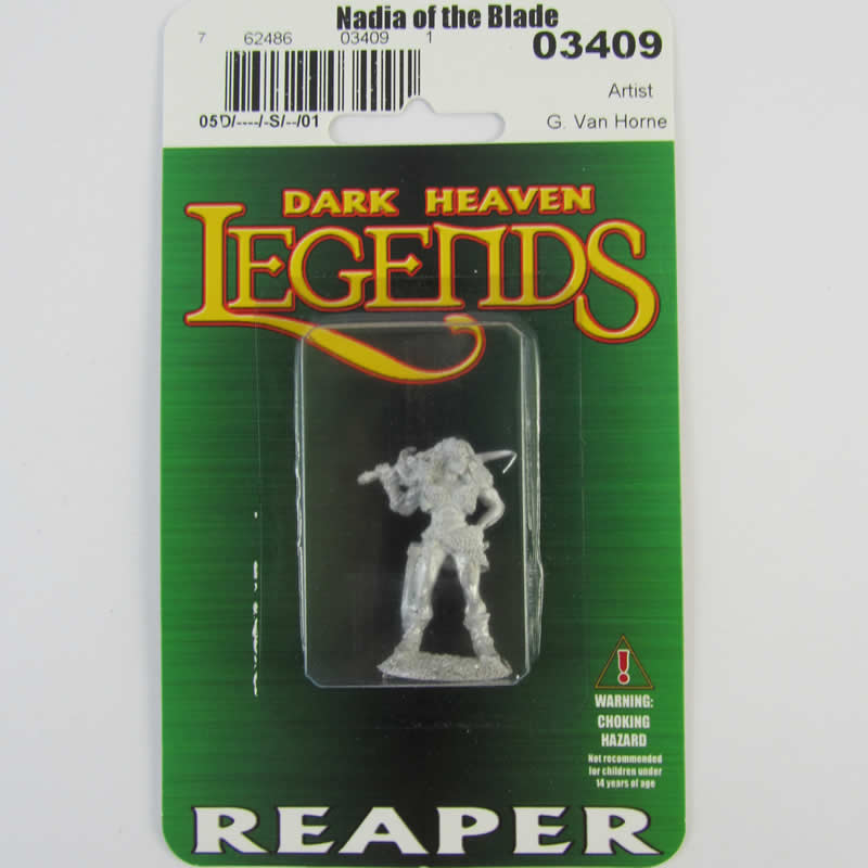 RPR03409 Nadia of the Blade Female Barbarian Miniature 25mm Scale (ONLINE ORDER ONLY)