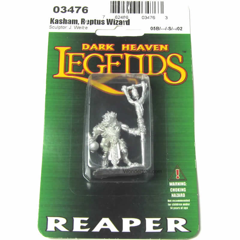 RPR03476 Wizard Kasham Reptus Miniature 25mm Heroic Scale (ONLINE ORDER ONLY)