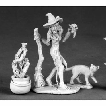 RPR03549 Witch Cauldron and Cat Miniature 25mm Heroic Scale (ONLINE ORDER ONLY)