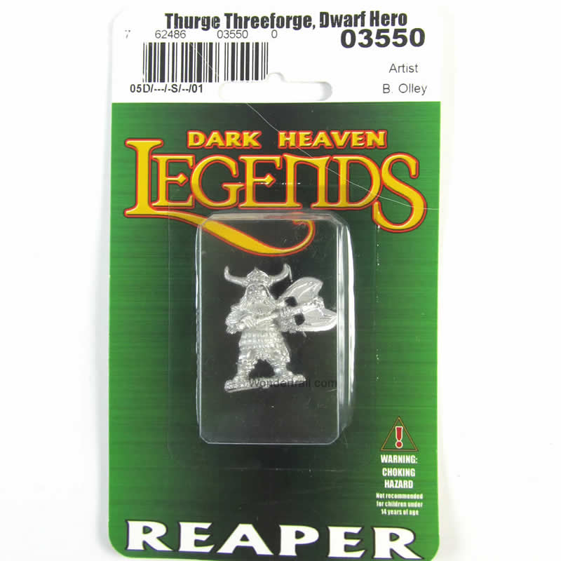 RPR03550 Thurge Threeforge Dwarf Hero Miniature 25mm Heroic Scale (ONLINE ORDER ONLY)