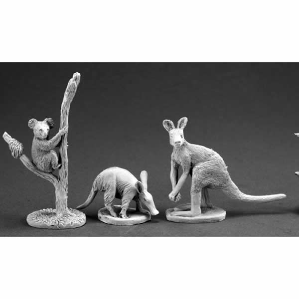 RPR03589 Aardvark Kangaroo Koala Miniature 25mm Heroic Scale (ONLINE ORDER ONLY)