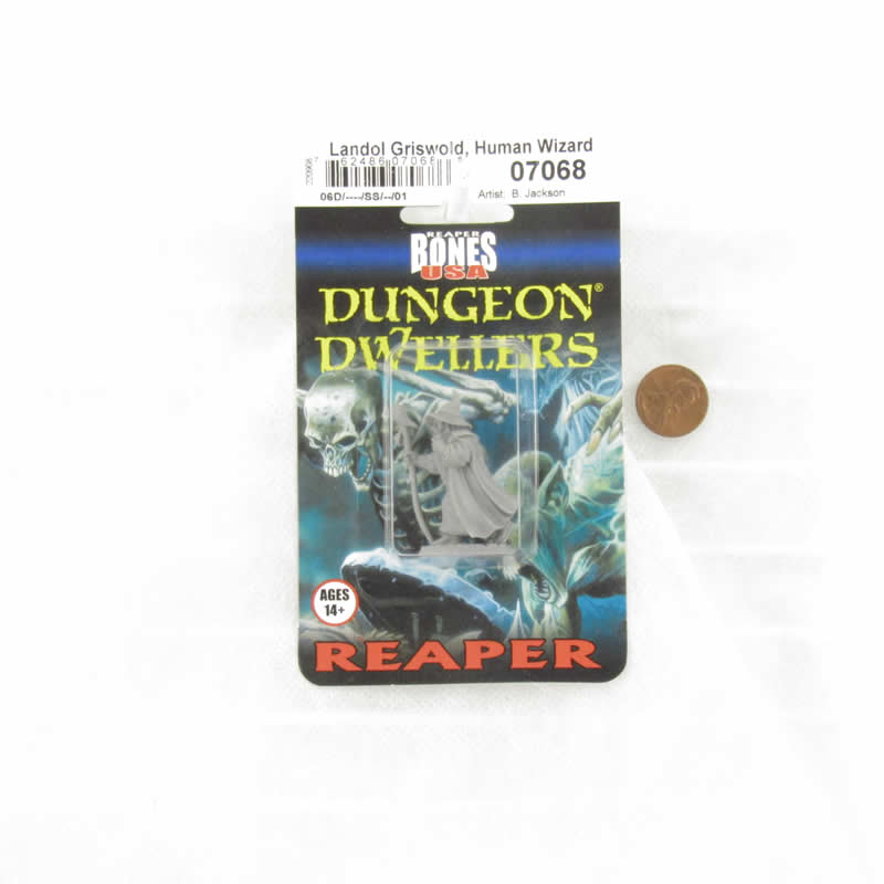 RPR07068 Landol Griwsold Human Wizard Miniature 25mm Heroic Scale Figure Dungeon Dwellers Reaper Miniatures (ONLINE ORDER ONLY)
