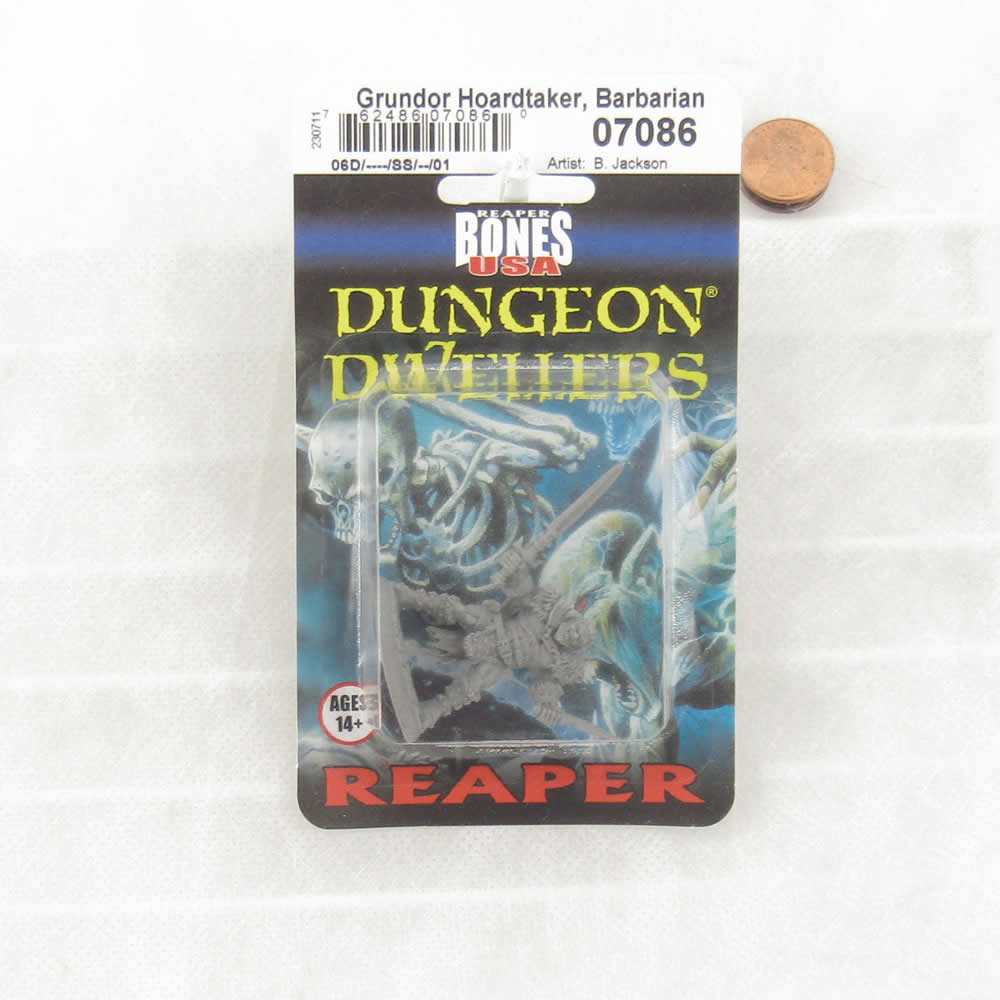 RPR07086 Grundor Hoardtaker Barbarian Miniature 25mm Heroic Scale Figure Dungeon Dwellers (ONLINE ORDER ONLY)