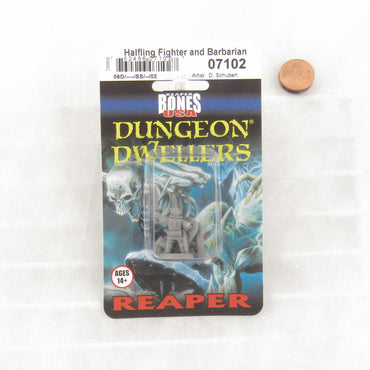 RPR07102 Halfling Fighter and Barbarian Miniature 25mm Heroic Scale Figure Dungeon Dwellers (ONLINE ORDER ONLY)