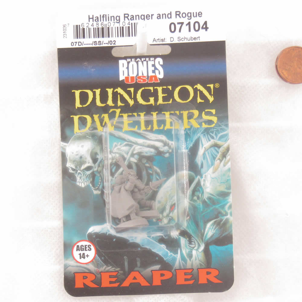 RPR07104 Halfling Ranger and Rogue Miniature 25mm Heroic Scale Figure Dungeon Dwellers (ONLINE ORDER ONLY)