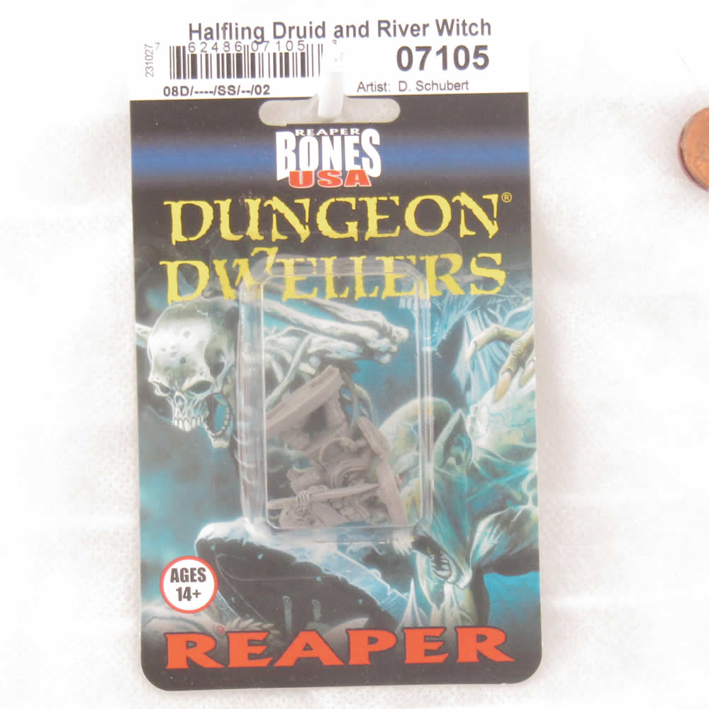 RPR07105 Halfling River Witch and Druid Miniature 25mm Heroic Scale Figure Dungeon Dwellers (ONLINE ORDER ONLY)