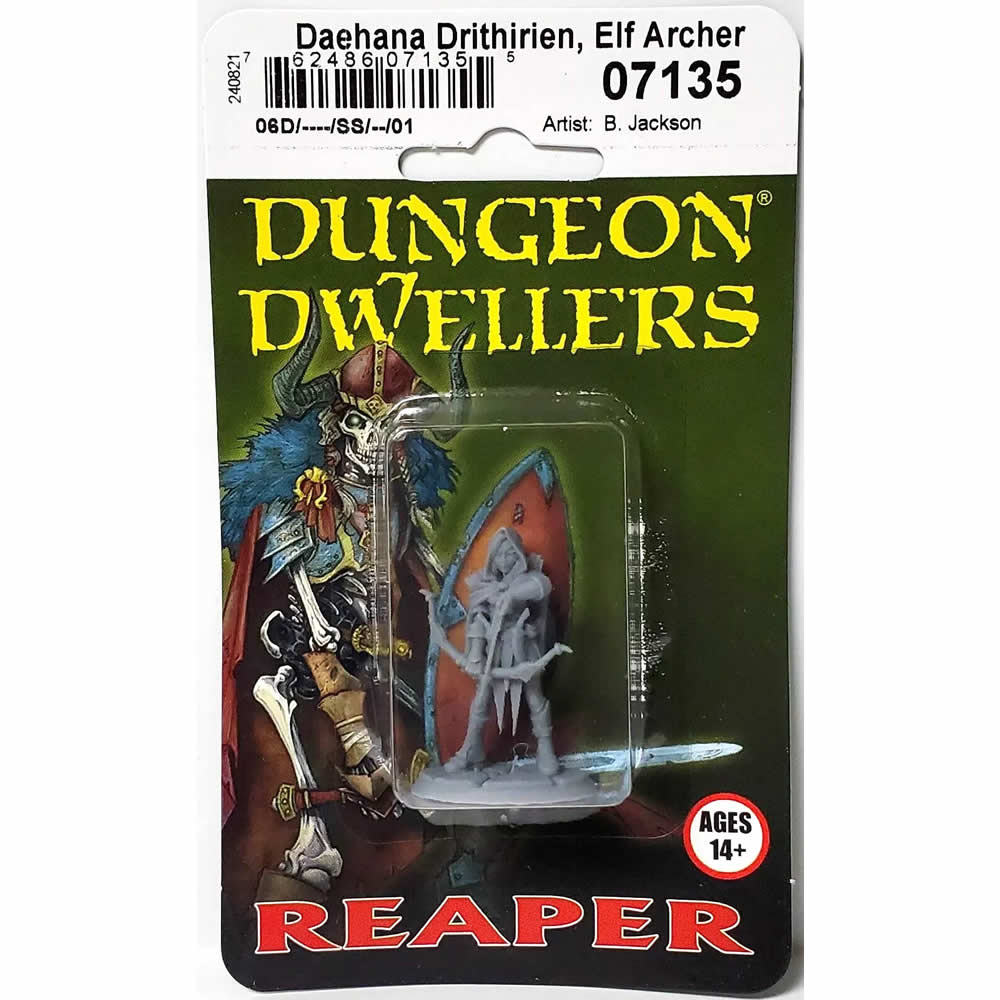 RPR07135 Daehana Drithirien Elf Fighter Miniature 25mm Heroic Scale Figure Dungeon Dwellers (ONLINE ORDER ONLY)
