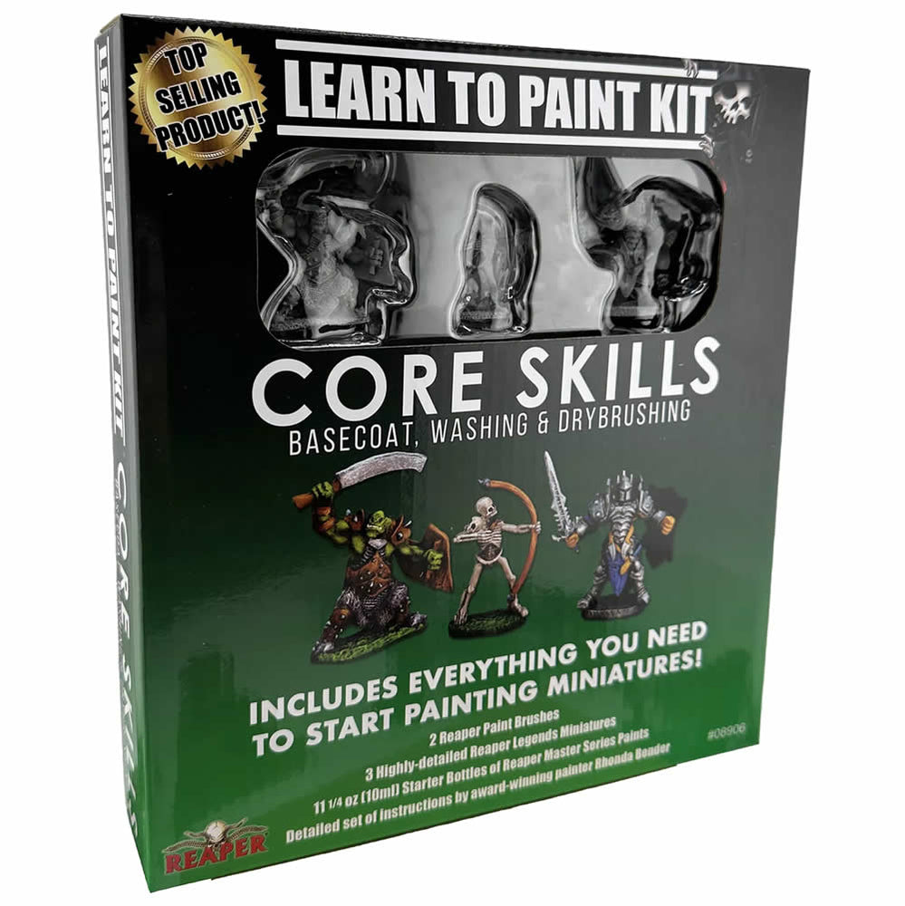 RPR08906A Learn to Paint Kit Core Skills Miniatures Learn to Paint Kit Box Reaper Miniatures (ONLINE ORDER ONLY)