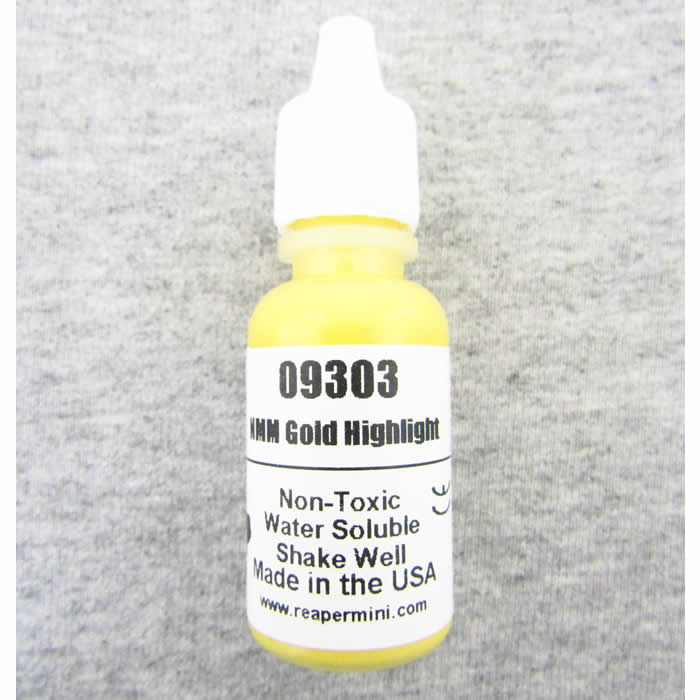 RPR09303 NMM Gold Highlight Acrylic Reaper Master Series Hobby Paint (ONLINE ORDER ONLY)
