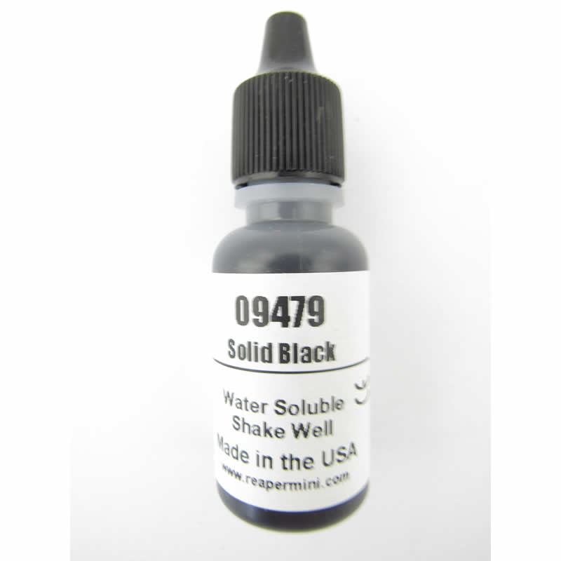 RPR09479 Solid Black Acrylic Reaper Master Series Hobby Paint .5oz Dropper (ONLINE ORDER ONLY)