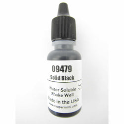 RPR09479 Solid Black Acrylic Reaper Master Series Hobby Paint .5oz Dropper (ONLINE ORDER ONLY)