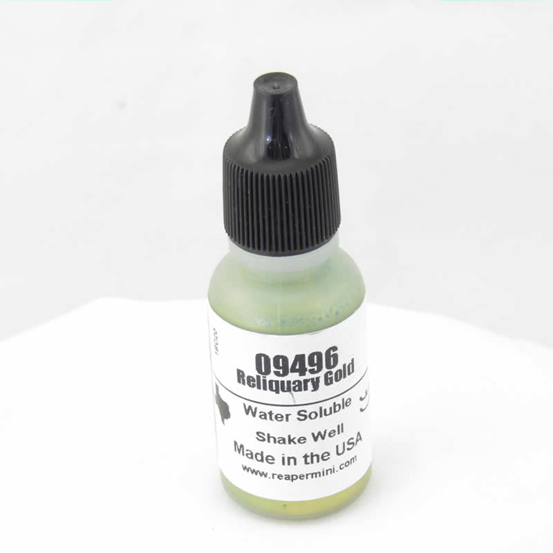 RPR09496 Reliquary Gold Acrylic Reaper Master Series Hobby Paint .5oz Dropper Bottle (ONLINE ORDER ONLY)