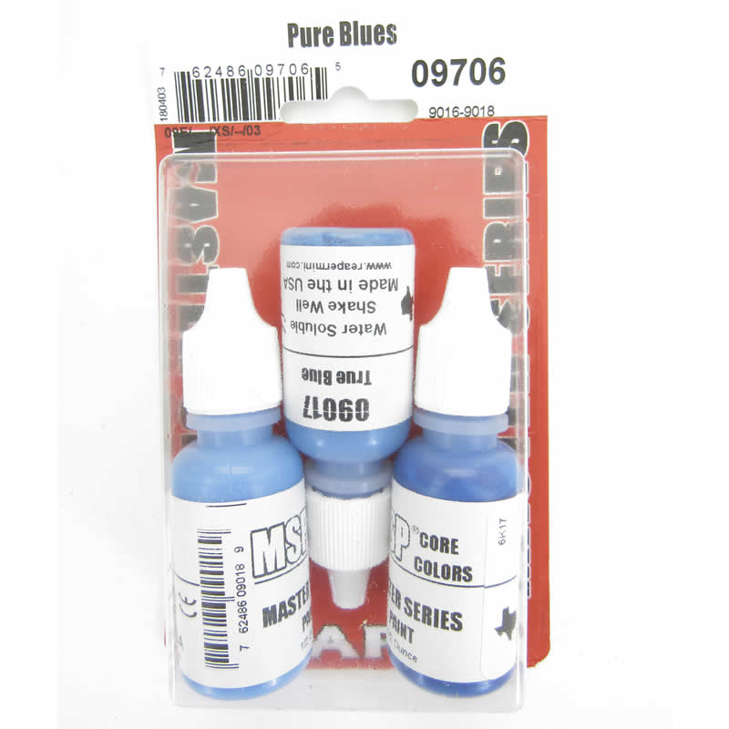 RPR09706 Pure Blue Colors Triad (09016-09018) Acrylic Hobby Paint Reaper (ONLINE ORDER ONLY)