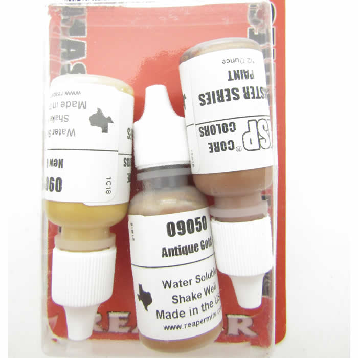 RPR09717 Gold-toned Metal Colors Triad (09049-09051) Acrylic Hobby Paint (ONLINE ORDER ONLY)