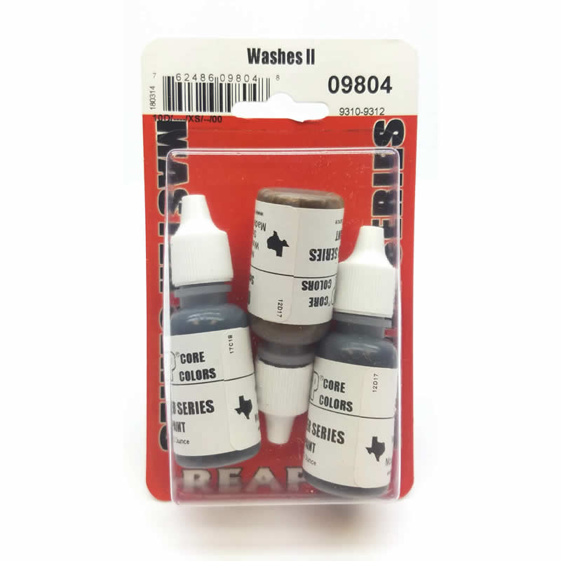 RPR09804 Washes II Colors Triad (09310-09312) Acrylic Reaper Master Series Hobby Paint (ONLINE ORDER ONLY)