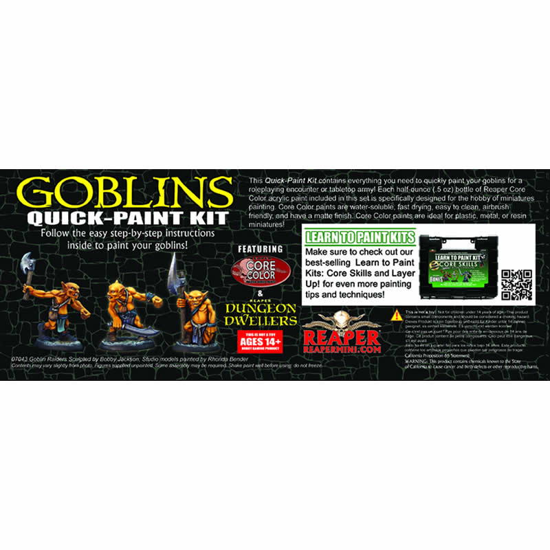 RPR09914 Goblins Quick Paint Kit Acrylic Master Series Hobby Paint (ONLINE ORDER ONLY)
