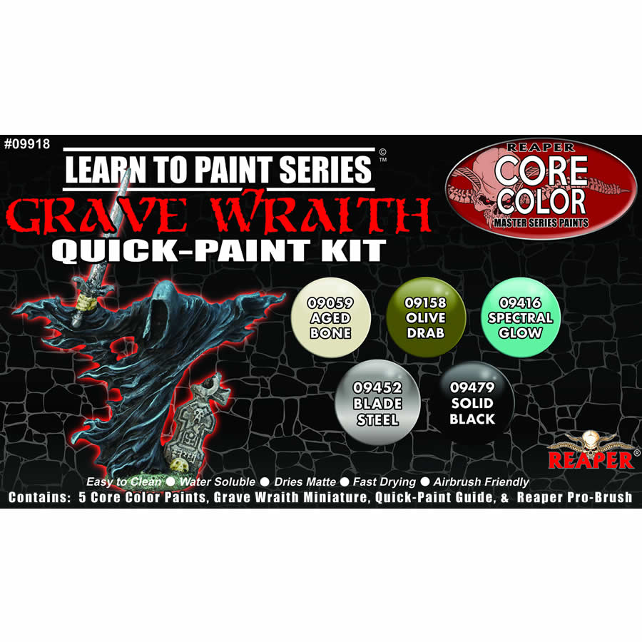 RPR09918 Grave Wraith Learn to Paint Quick Paint Kit  Acrylic Master Series Hobby Paint (ONLINE ORDER ONLY)