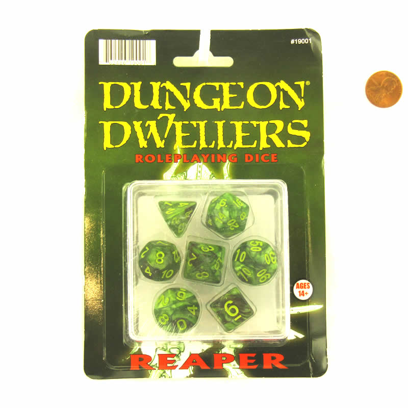 RPR19001 Dungeon Dwellers Pizza Dungeon Dice Set 16mm (5/8 inch) Dungeon Dice (ONLINE ORDER ONLY)