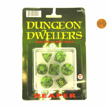 RPR19001 Dungeon Dwellers Pizza Dungeon Dice Set 16mm (5/8 inch) Dungeon Dice (ONLINE ORDER ONLY)