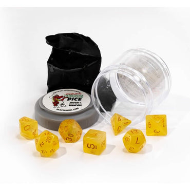 RPR19027 Gem Yellow Lucky Dice Set 16mm Dungeon Dice Random Miniature Included (ONLINE ORDER ONLY)