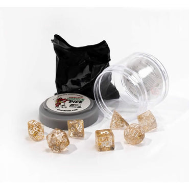 RPR19039 Glitter Gold Boss Dice Set 16mm Dungeon Dice Random Miniature Included (ONLINE ORDER ONLY)