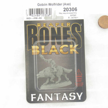 RPR20306 Goblin Wolfrider with Axe Miniature 25mm Heroic Scale Figure Bones Black (ONLINE ORDER ONLY)