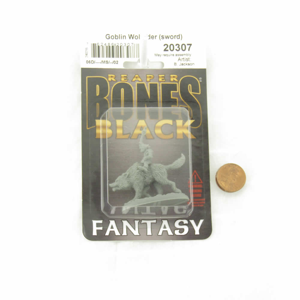 RPR20307 Goblin Wolfrider with Sword Miniature 25mm Heroic Scale Figure Bones Black (ONLINE ORDER ONLY)