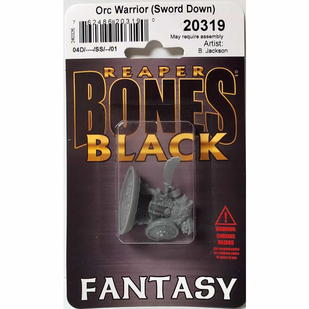 RPR20319 Orc Warrior (Sword Down) Miniature 25mm Heroic Scale Figure Bones Black (ONLINE ORDER ONLY)