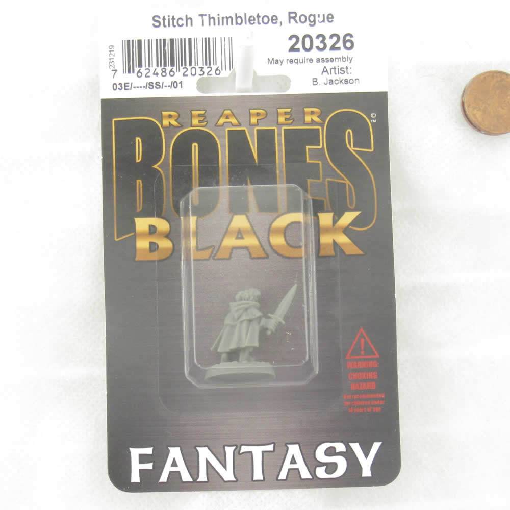 RPR20326 Stitch Thimbletoe Halfling Thief Miniature 25mm Heroic Scale Figure Bones Black (ONLINE ORDER ONLY)