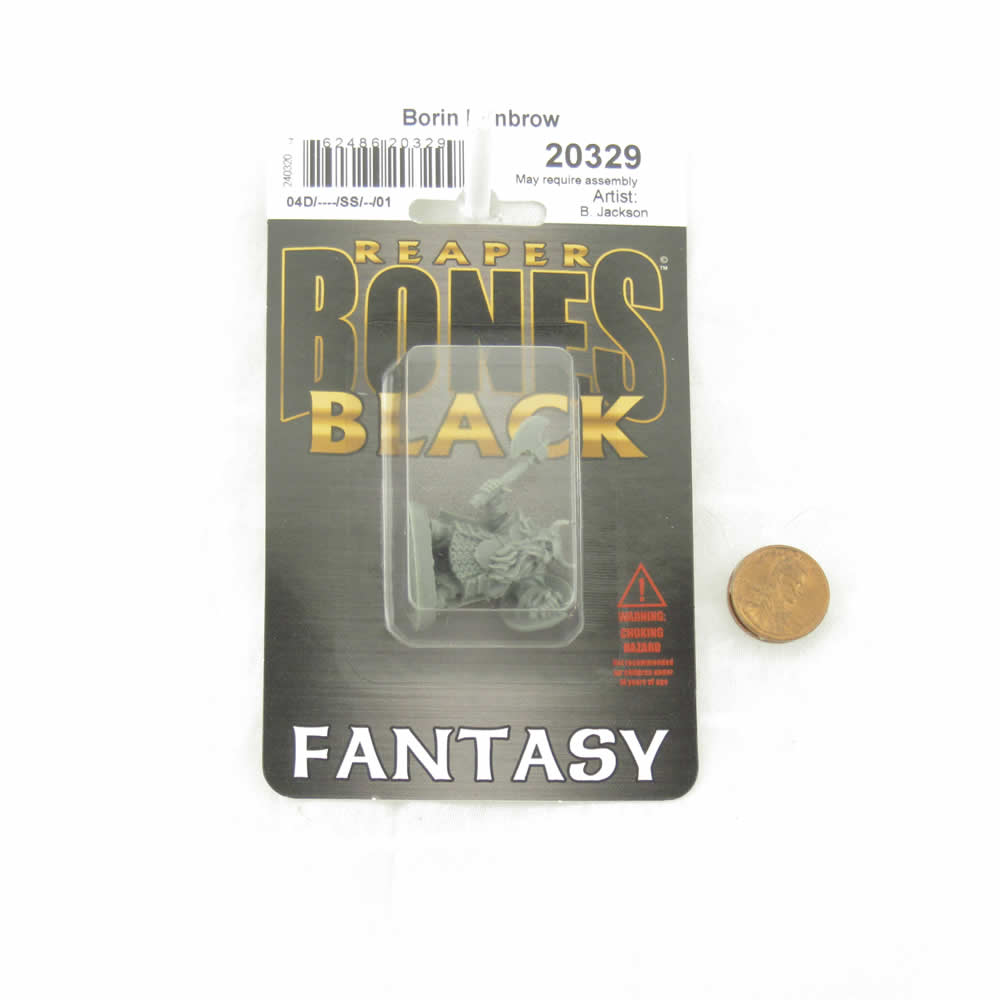 RPR20329 Borin Ironbrow Dwarf Fighter Miniature 25mm Heroic Scale Figure Bones Black (ONLINE ORDER ONLY)