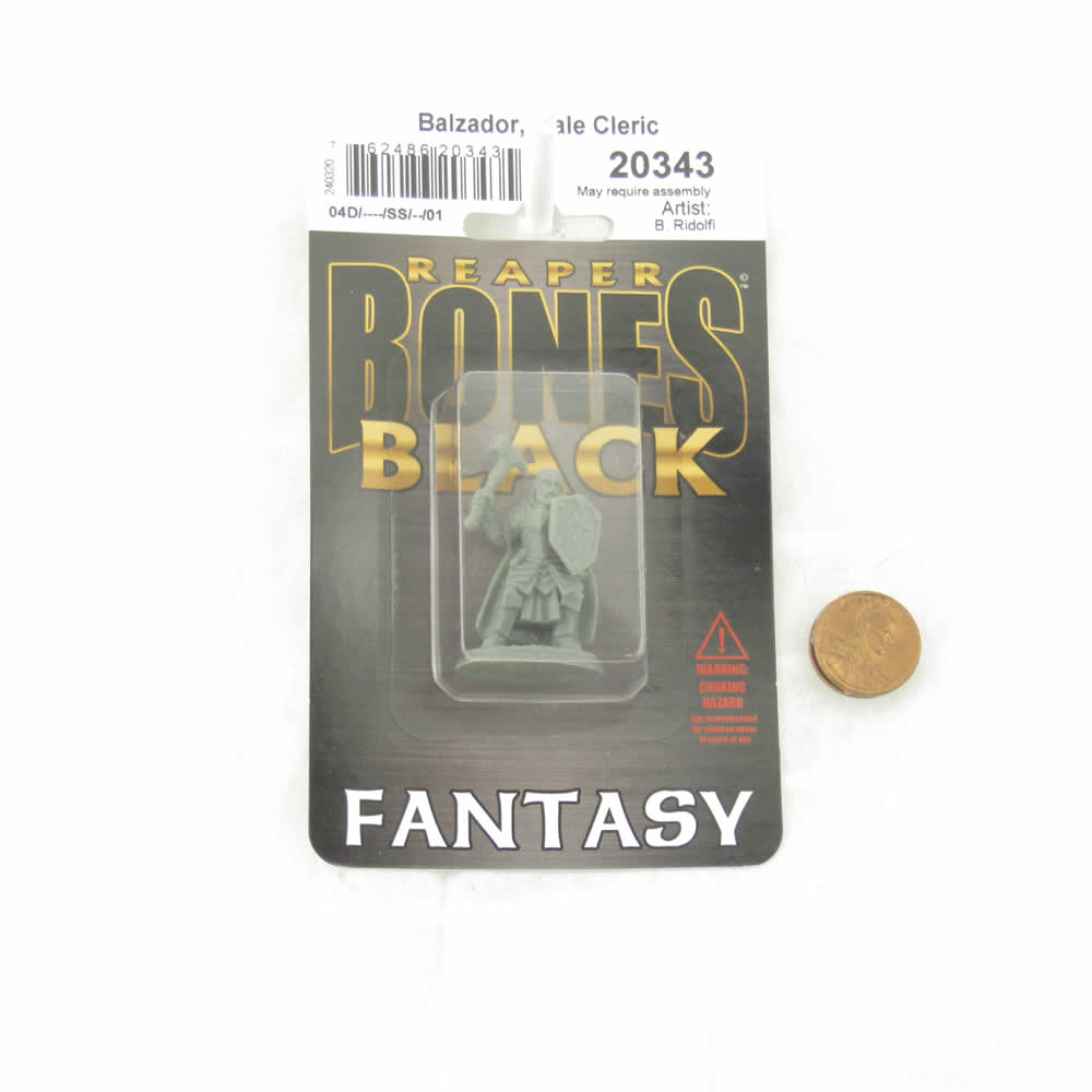 RPR20343 Balzador Male Cleric Miniature 25mm Heroic Scale Figure Bones Black (ONLINE ORDER ONLY)