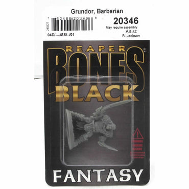 RPR20346 Grundor Hoardtaker Barbarian Miniature 25mm Heroic Scale Figure Bones Black (ONLINE ORDER ONLY)