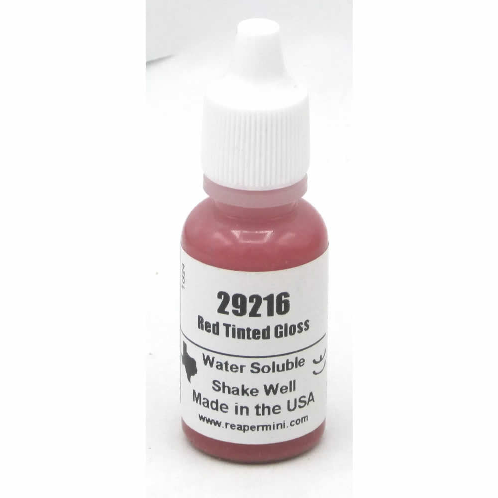 RPR29216 Tinted Red Gloss Acrylic Paint Reaper Master Series Hobby Paint .5oz Dropper Bottle (ONLINE ORDER ONLY)