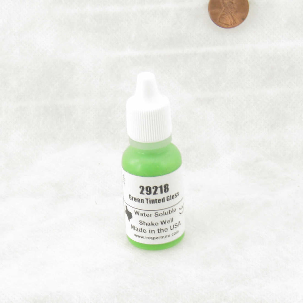 RPR29218 Tinted Green Gloss Acrylic Paint Reaper Master Series Hobby Paint .5oz Dropper Bottle (ONLINE ORDER ONLY)