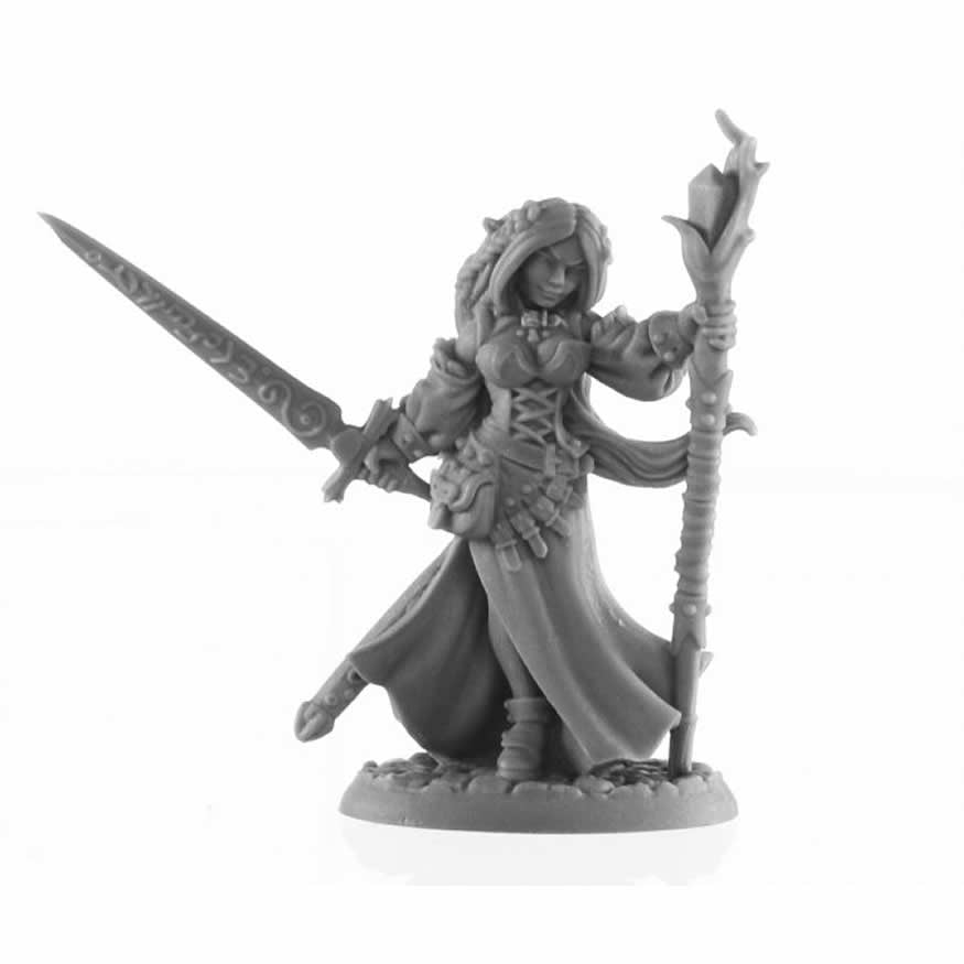 RPR30001 Lysette Elven Mage Miniature Figure 25mm Heroic Scale Reaper Bones USA (ONLINE ORDER ONLY)