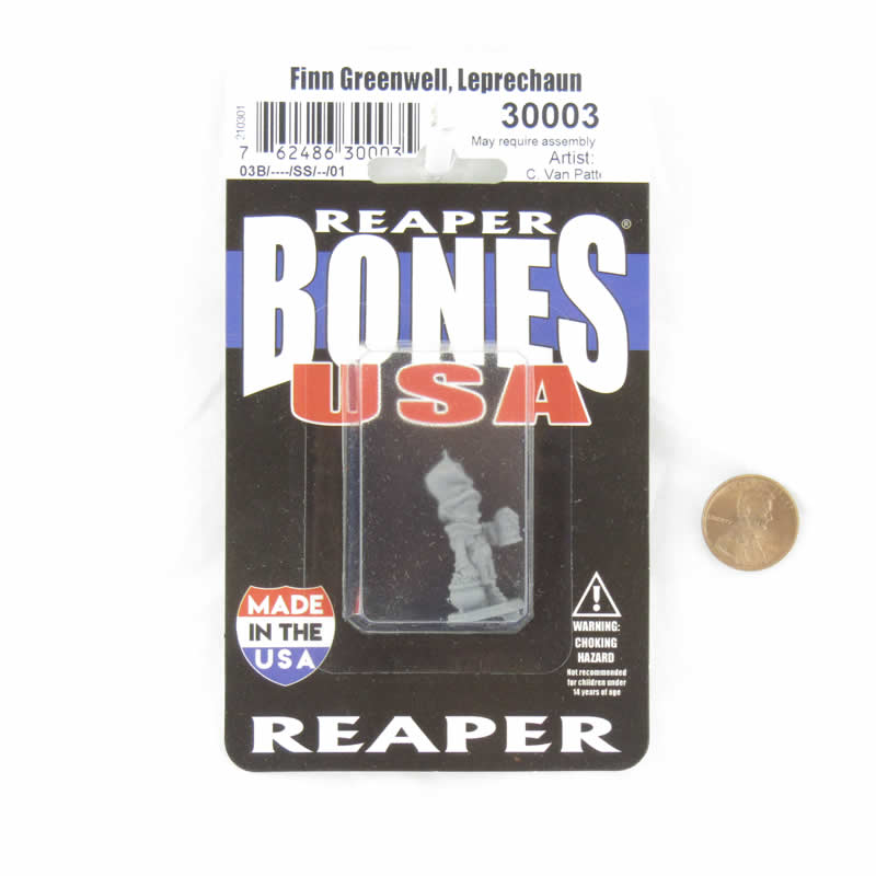 RPR30003 Finn Greenwell Leprechaun Miniature Figure 25mm Heroic Scale Reaper Bones USA (ONLINE ORDER ONLY)