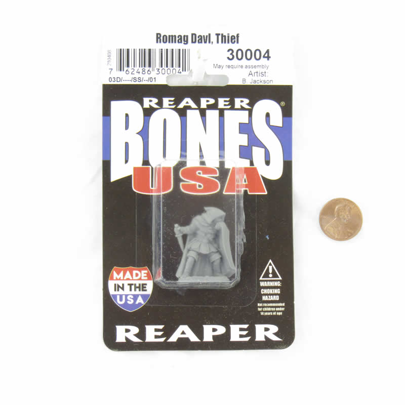 RPR30004 Romag Davl Thief Miniature Figure 25mm Heroic Scale Reaper Bones USA (ONLINE ORDER ONLY)