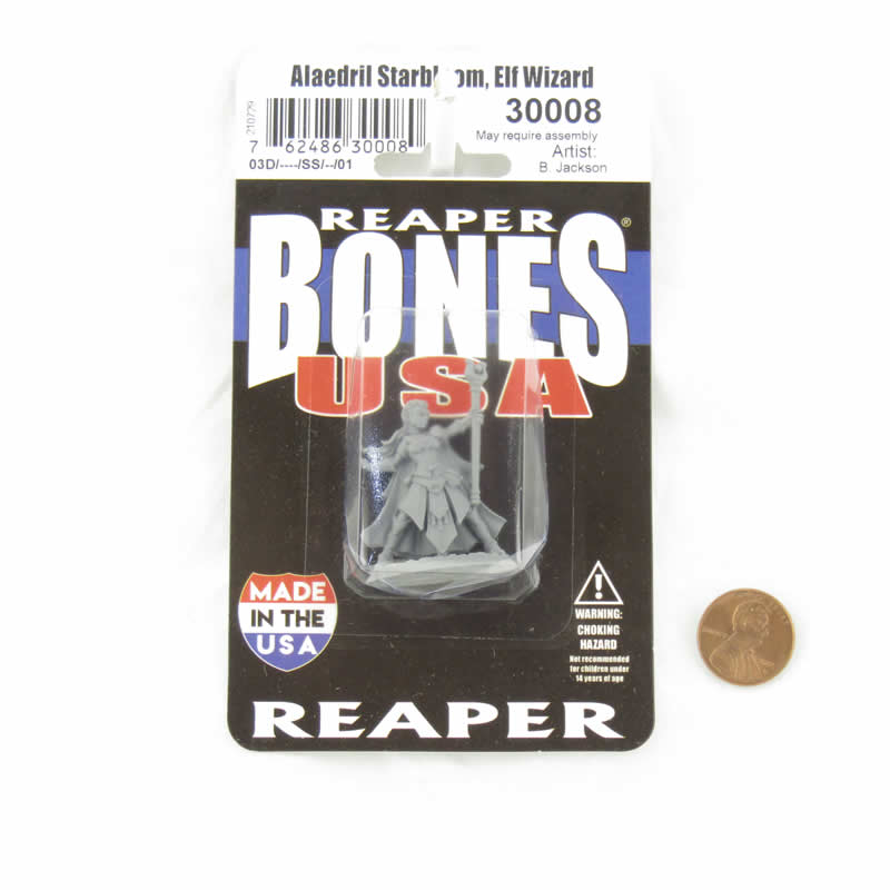 RPR30008A Alaedril Starbloom Elf Wizard Miniature Figure 25mm Heroic Scale Reaper Bones USA (ONLINE ORDER ONLY)