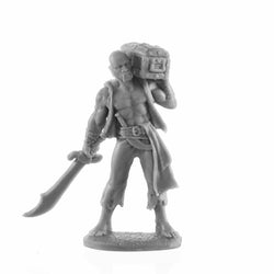 RPR30026 Pirate with Treasure Chest Miniature Figure 25mm Heroic Scale Reaper Bones USA (ONLINE ORDER ONLY)