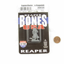 RPR30035 Captain Blackscale Dragonfolk Pirate Miniature Figure 25mm Heroic Scale Reaper Bones USA (ONLINE ORDER ONLY)