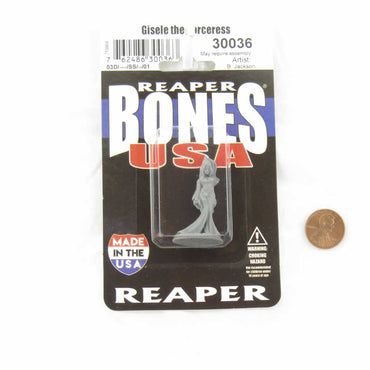 RPR30036 Gisele The Sorceress Miniature Figure 25mm Heroic Scale Reaper Bones USA (ONLINE ORDER ONLY)