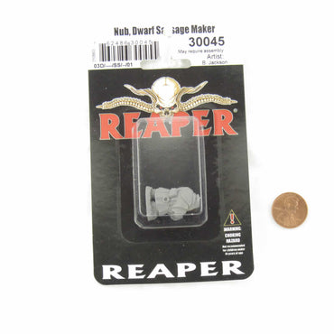 RPR30045 Nub Dwarf Sausage Maker Miniature Figure 25mm Heroic Scale Reaper Bones USA (ONLINE ORDER ONLY)