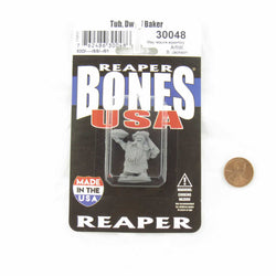RPR30048 Tub Dwarf Baker Miniature Figure 25mm Heroic Scale Reaper Bones USA (ONLINE ORDER ONLY)