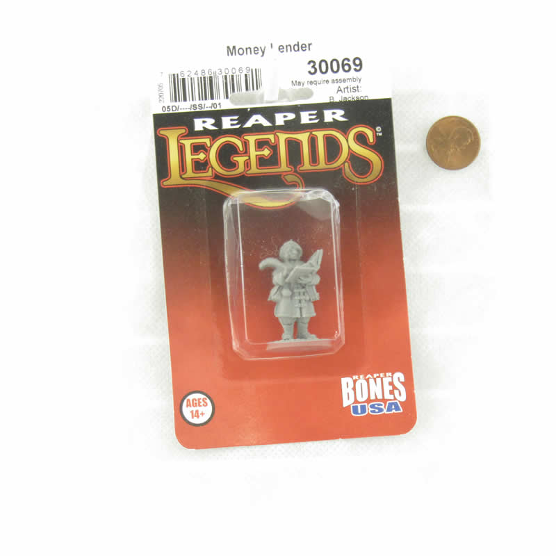 RPR30069 Money Lender Miniature Figure 25mm Heroic Scale Reaper Bones USA Reaper Miniatures (ONLINE ORDER ONLY)