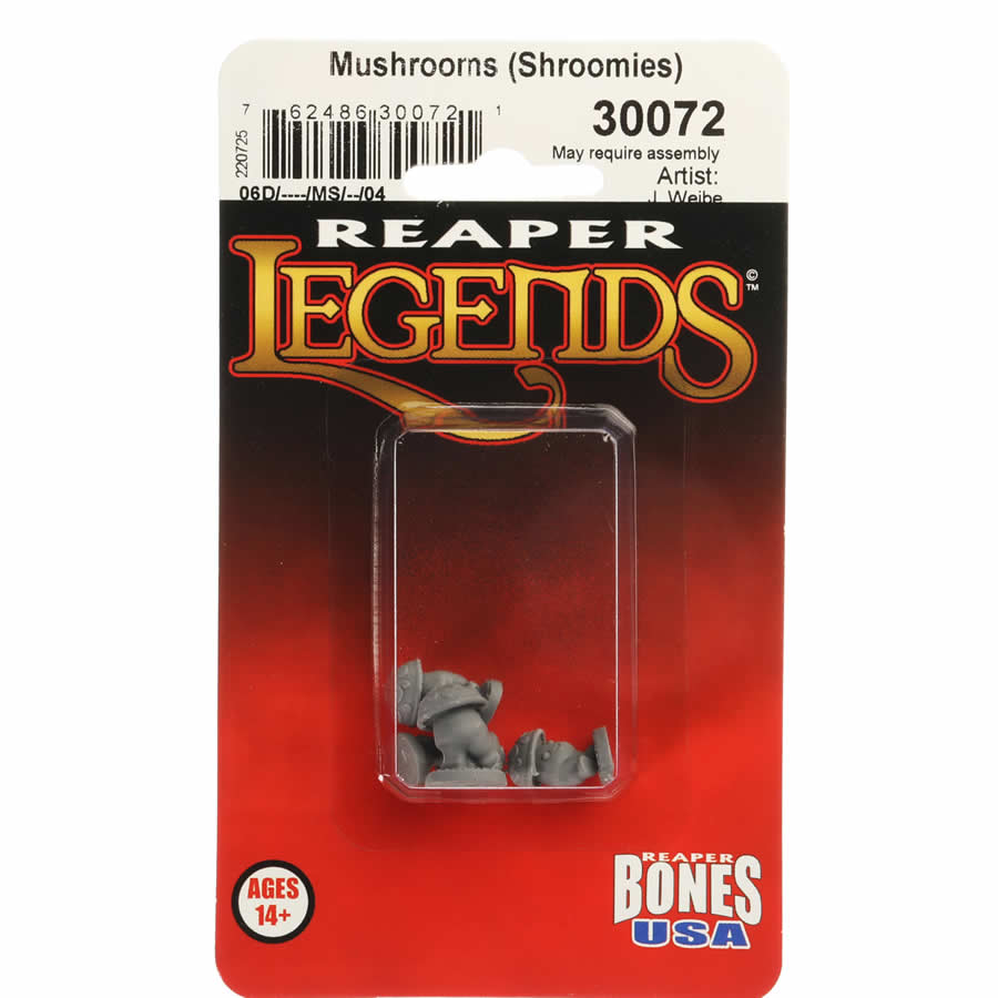 RPR30072 Shroomies Miniature Figure 25mm Heroic Scale Reaper Bones USA (ONLINE ORDER ONLY)