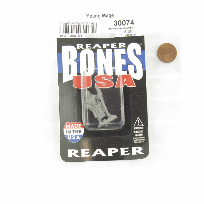 RPR30074 Young Mage Miniature Figure 25mm Heroic Scale Reaper Bones USA (ONLINE ORDER ONLY)
