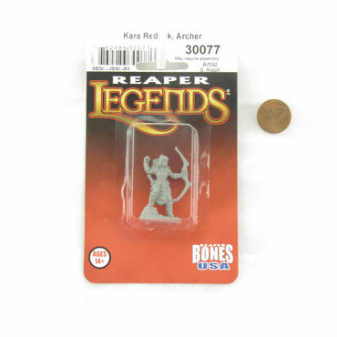 RPR30077 Kara Redoak Female Archer Miniature Figure 25mm Heroic Scale Reaper Bones USA (ONLINE ORDER ONLY)