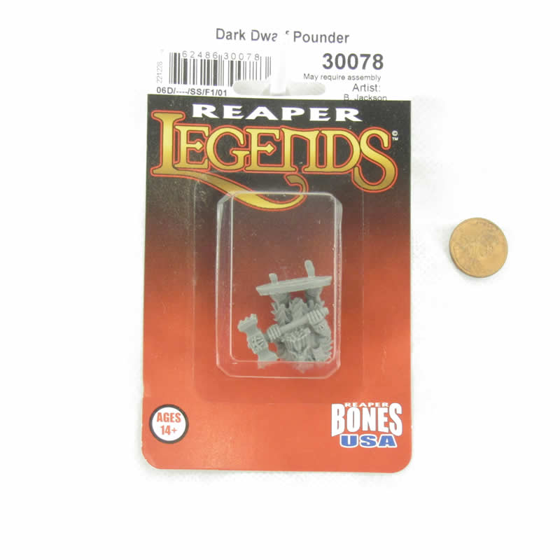 RPR30078 Dark Dwarf Pounder Miniature Figure 25mm Heroic Scale Reaper Bones USA (ONLINE ORDER ONLY)