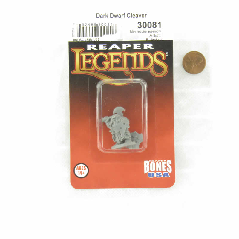 RPR30081 Dark Dwarf Cleaver Miniature Figure 25mm Heroic Scale Reaper Bones USA (ONLINE ORDER ONLY)
