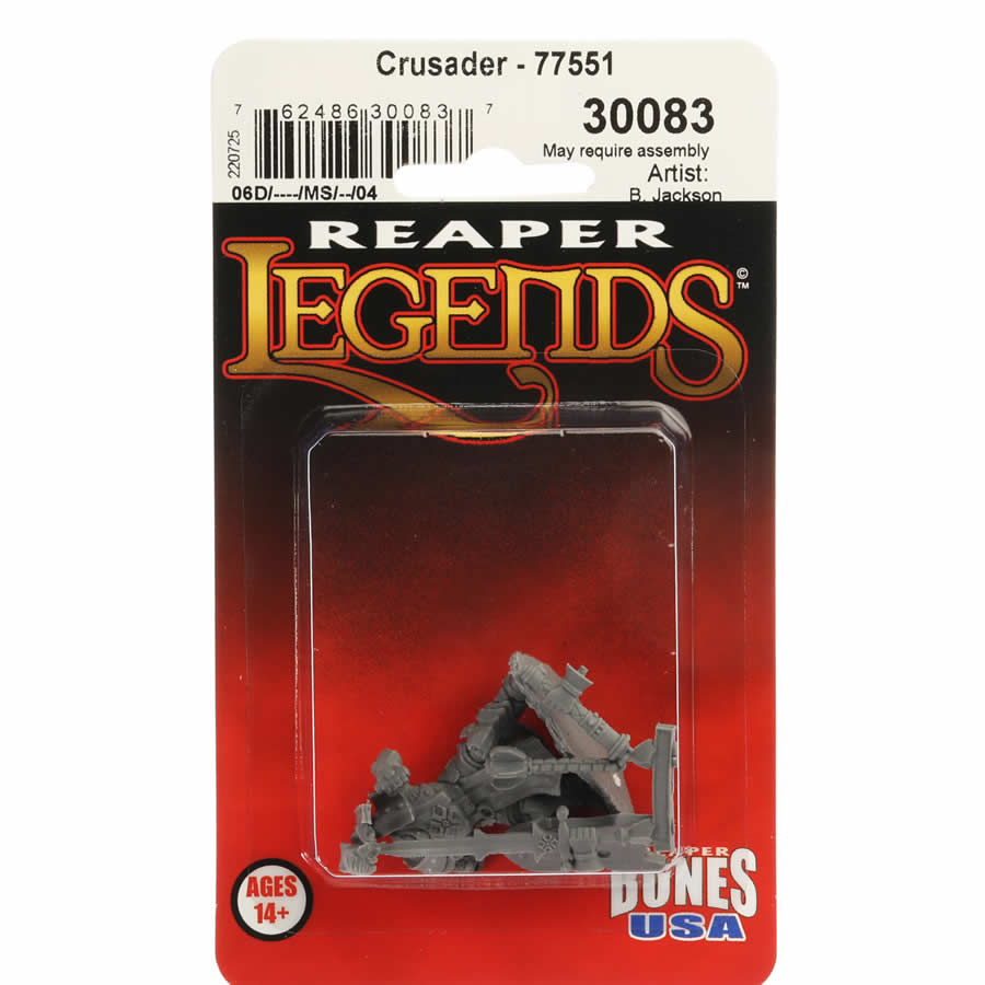 RPR30083 Human Crusader Miniature Figure 25mm Heroic Scale Reaper Bones USA (ONLINE ORDER ONLY)
